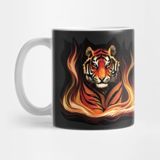 Tiger Walking Through Fire Mug